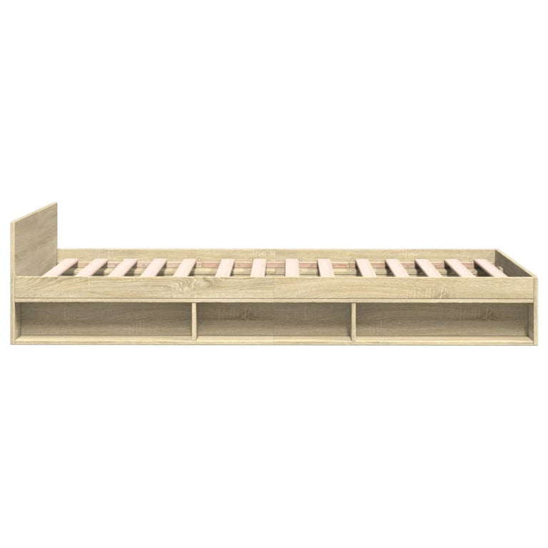 Bedframe met lade bewerkt hout sonoma eikenkleurig 90x190 cm