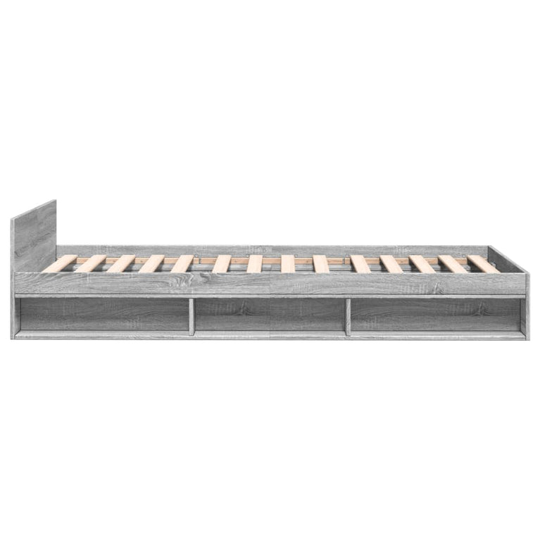Bedframe met lade bewerkt hout grijs sonoma eiken 90x190 cm