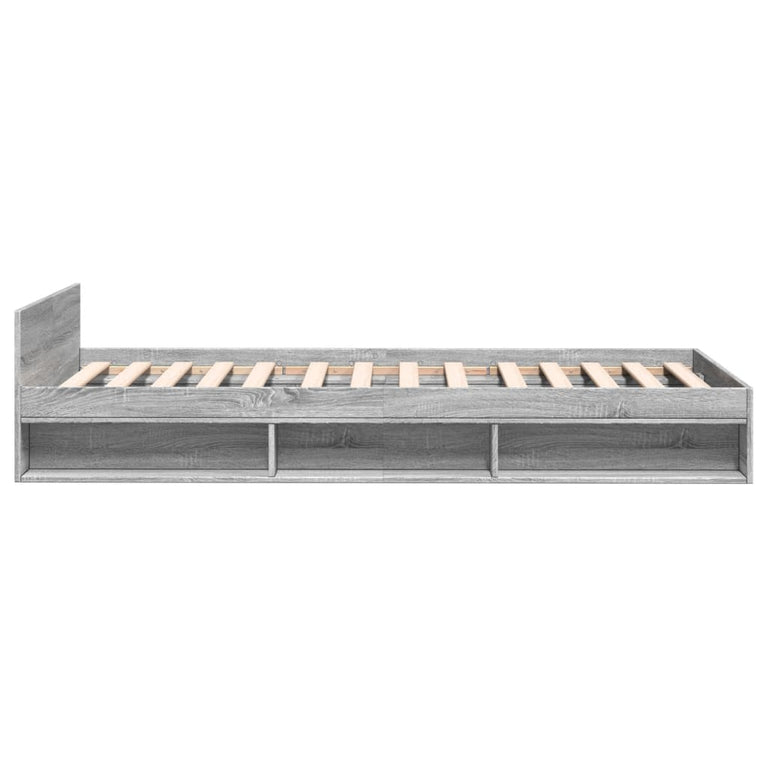 Bedframe met lade bewerkt hout grijs sonoma eiken 90x200 cm