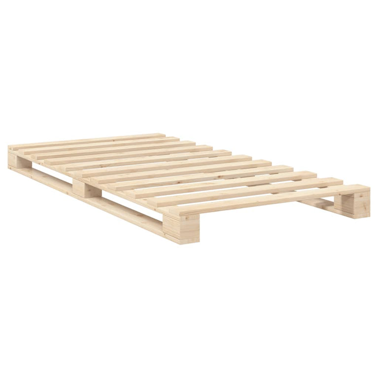 Bedframe met hoofdbord massief grenenhout 100x200 cm