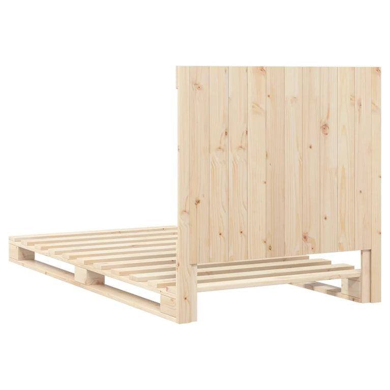 Bedframe met hoofdbord massief grenenhout 100x200 cm