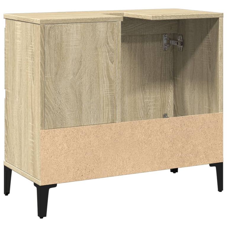 Badkamerkast 65x33x60 cm bewerkt hout sonoma eikenkleurig