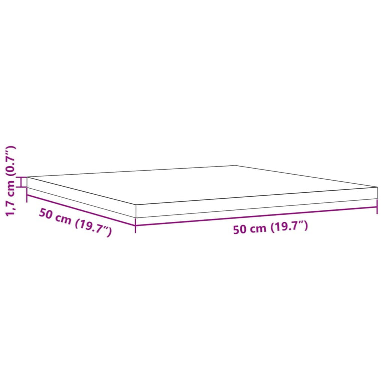 Tafelblad vierkant 50x50x1,7 cm massief grenenhout