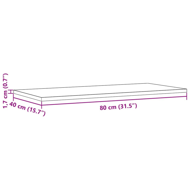 Tafelbladen 2 st rechthoekig 80x40x1,7 cm massief grenenhout