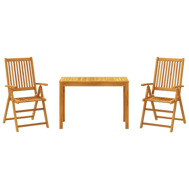3-delige Tuinset massief acaciahout