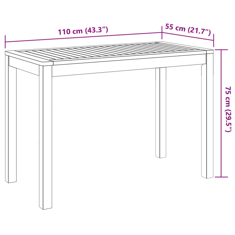3-delige Tuinset massief acaciahout