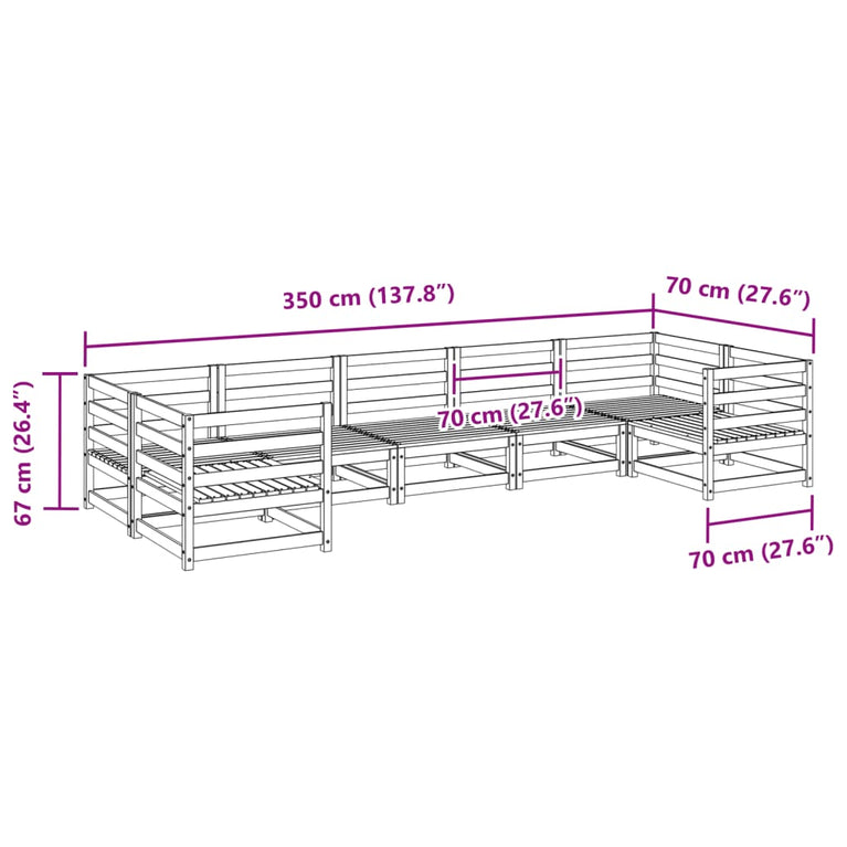 7-delige Loungeset massief douglas vurenhout