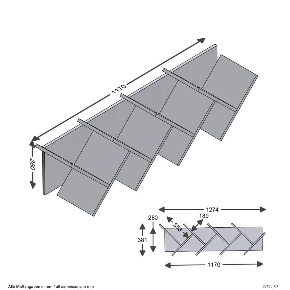 FMD Boekenplank zwevend geometrisch eikenkleurig en zwart MeubelReus