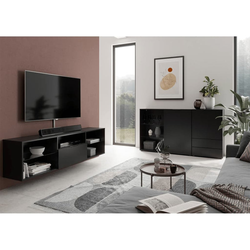 FMD TV-meubel 153,5x31,7x52 cm zwart MeubelReus