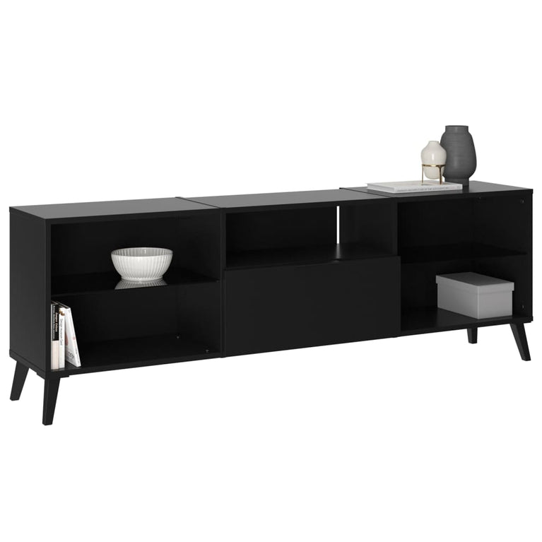 FMD TV-meubel 153,5x31,7x52 cm zwart MeubelReus