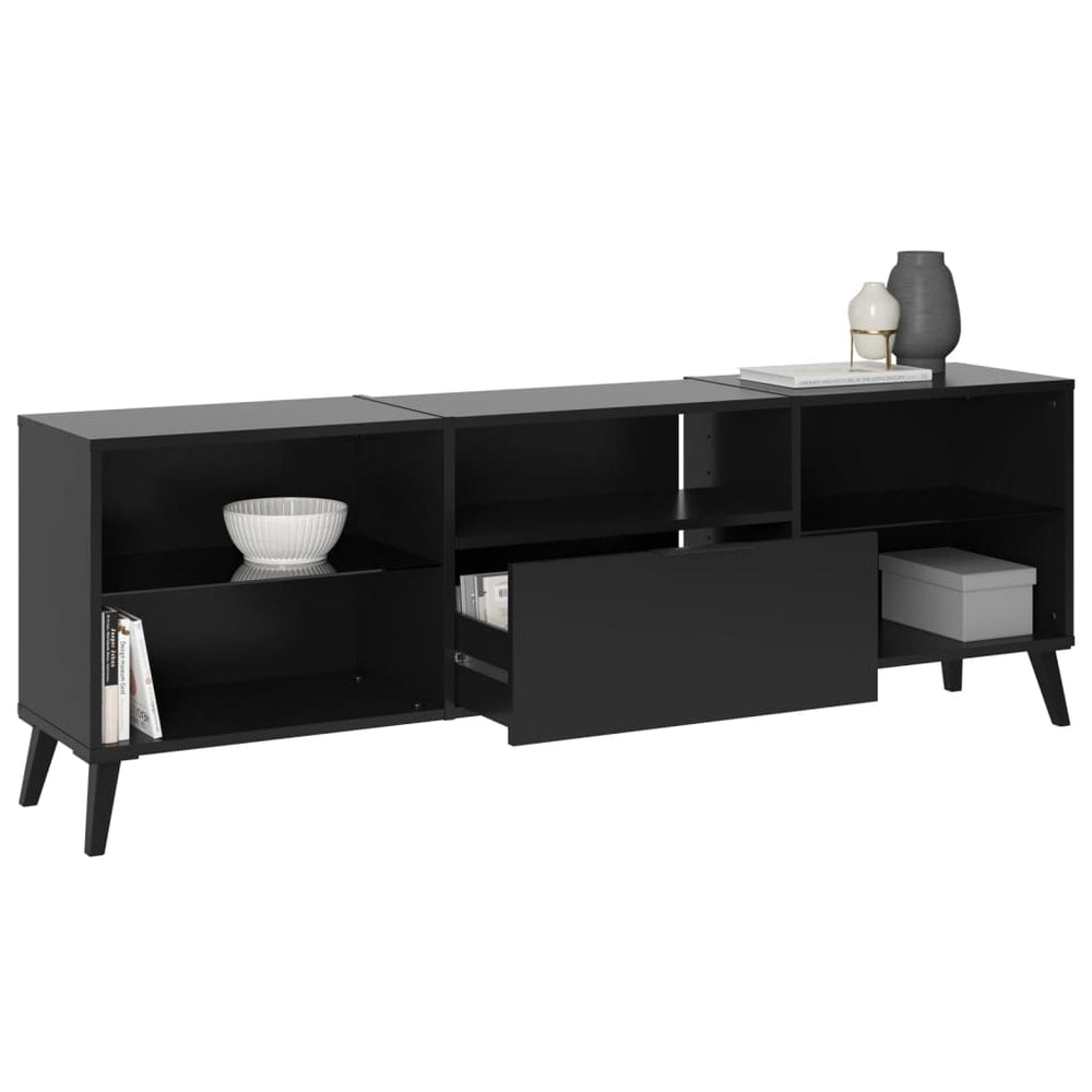 FMD TV-meubel 153,5x31,7x52 cm zwart MeubelReus