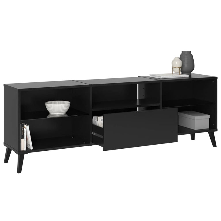 FMD TV-meubel 153,5x31,7x52 cm zwart MeubelReus