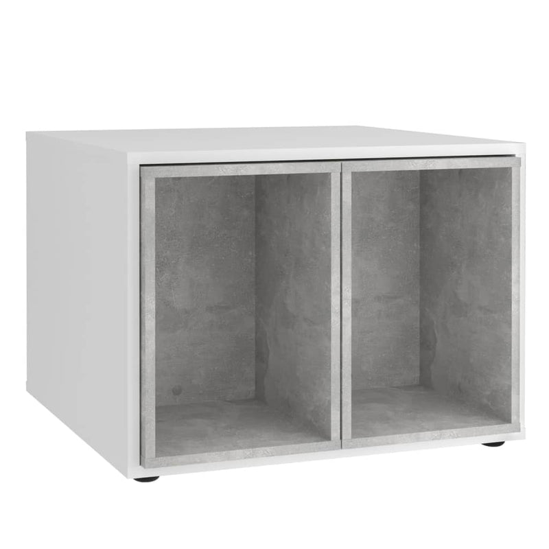 FMD Salontafel met 2 Bijzettafels 67,5x67,5x50 cm wit en betonkleurig MeubelReus