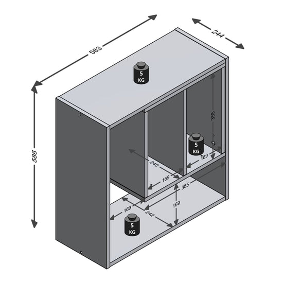 FMD Wandschap met 3 open vakken 58,3x24,4x58,6 cm MeubelReus