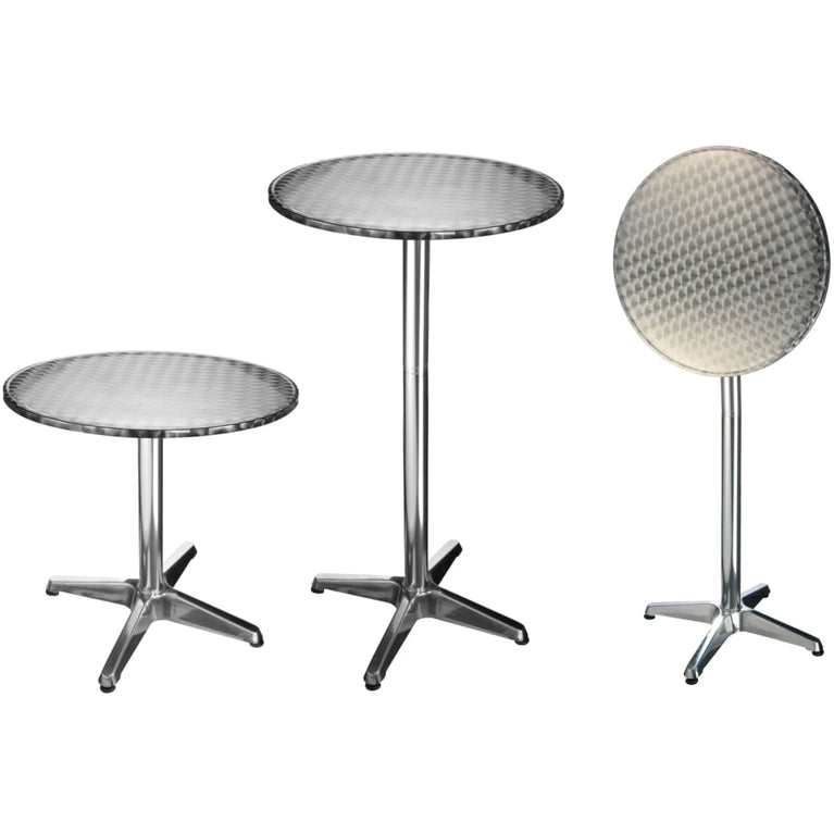 HI Bistrotafel inklapbaar rond 60x60x(58-115) cm aluminium MeubelReus