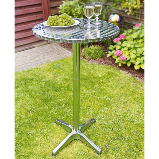 HI Bistrotafel inklapbaar rond 60x60x(58-115) cm aluminium MeubelReus