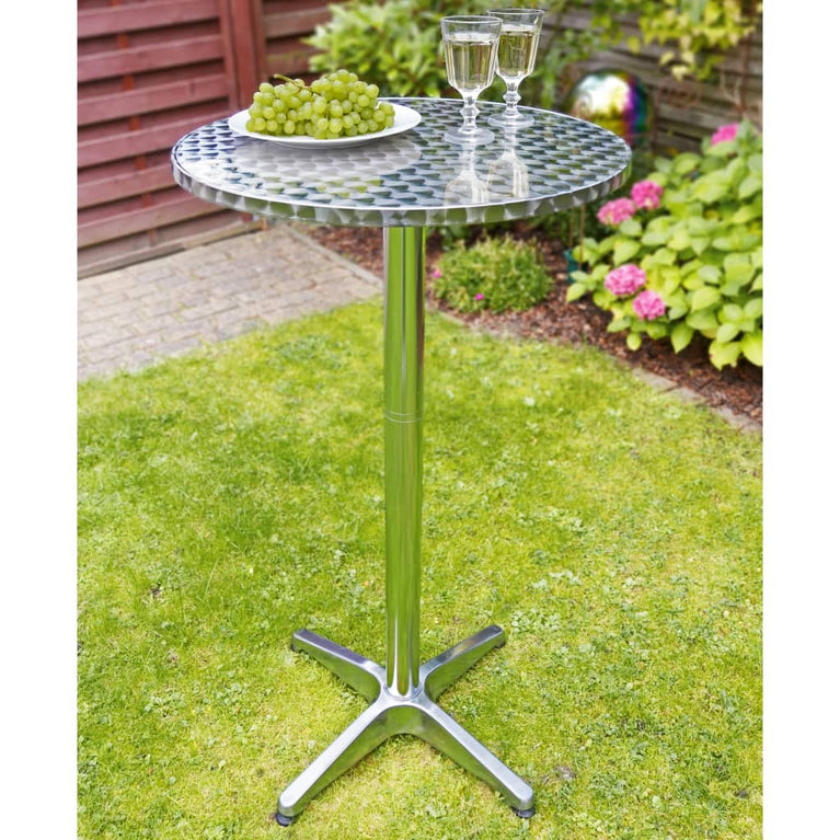 HI Bistrotafel inklapbaar rond 60x60x(58-115) cm aluminium MeubelReus
