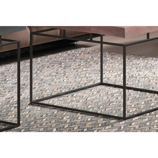 Rousseau 2-delige Salontafelset Aron metaal grijs en roestkleurig MeubelReus