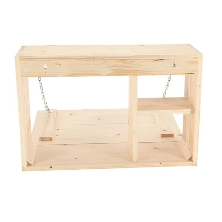 Esschert Design Wandbar met neerklapbaar schap M naturel