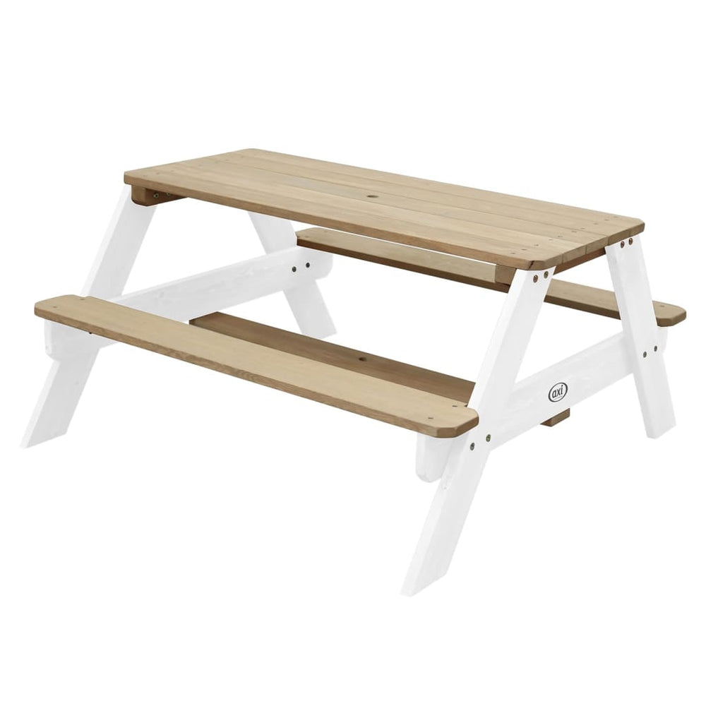AXI Kinderpicknicktafel Nick met parasol bruin en wit MeubelReus