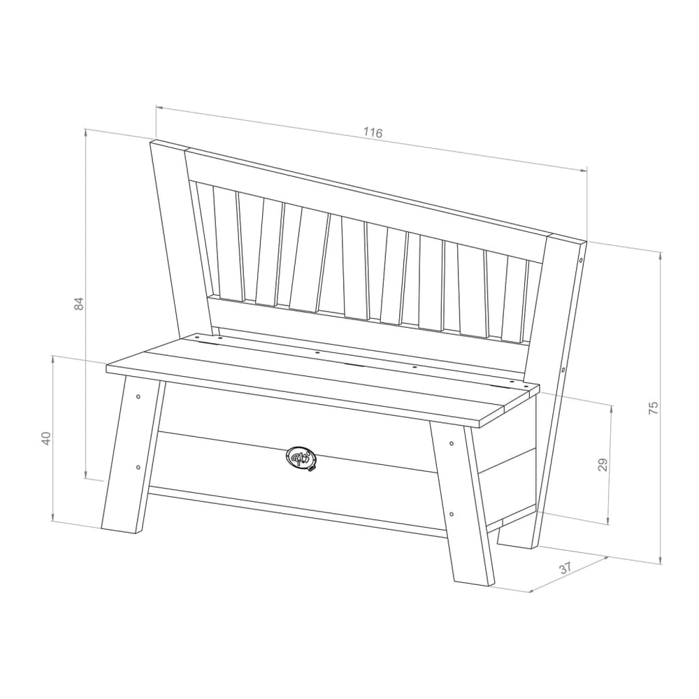 AXI Opbergbank Corky grijs en wit MeubelReus