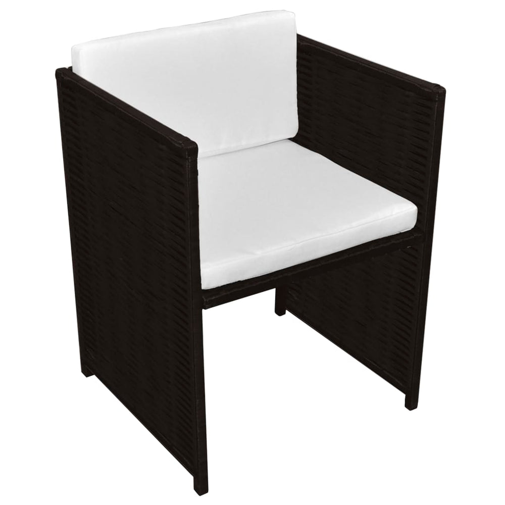 3-delige Bistroset met kussens poly rattan bruin MeubelReus