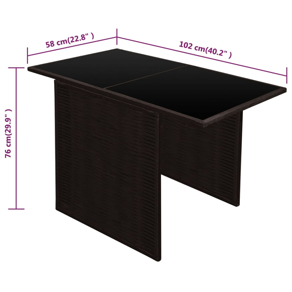 3-delige Bistroset met kussens poly rattan bruin MeubelReus