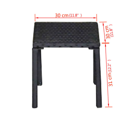 Ligbedden met tafel poly rattan zwart MeubelReus