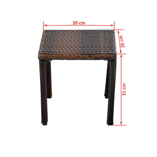 Ligbedden met tafel poly rattan bruin MeubelReus