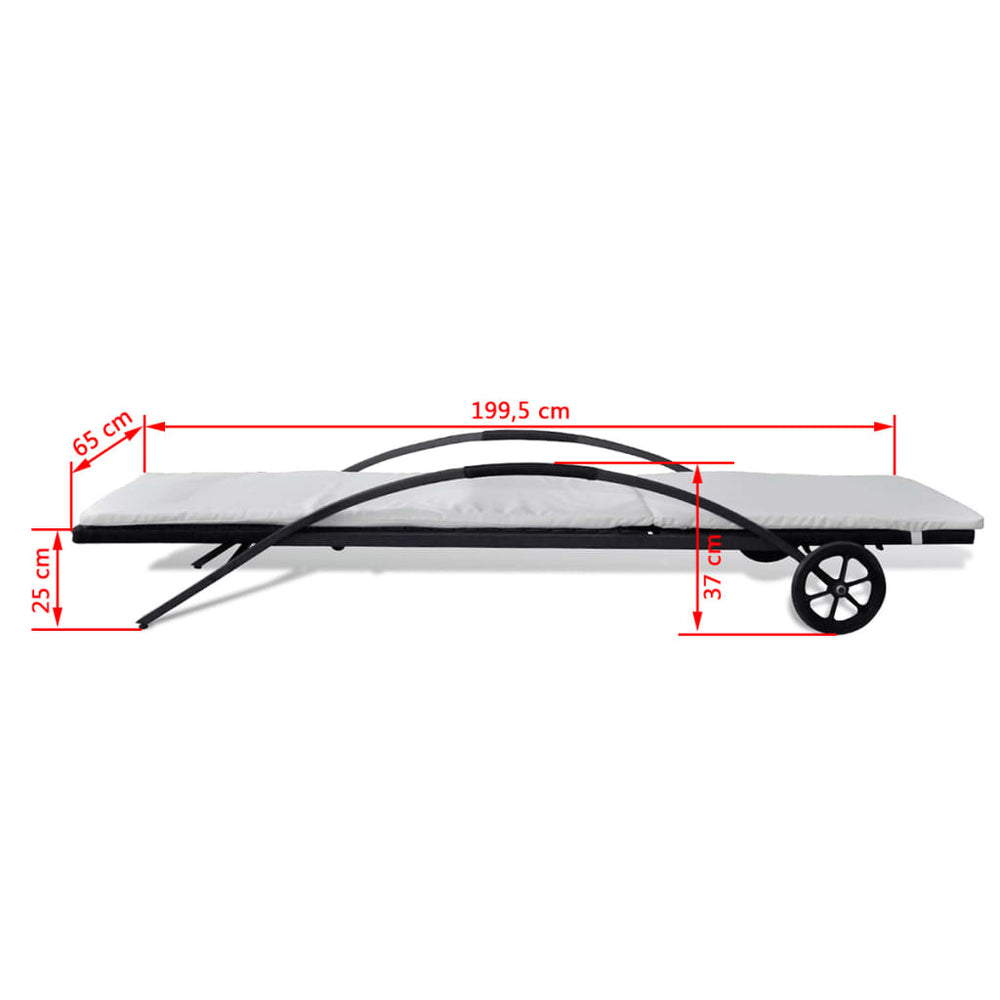 Ligbedden met tafel poly rattan zwart MeubelReus