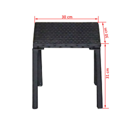 Ligbedden met tafel poly rattan zwart MeubelReus