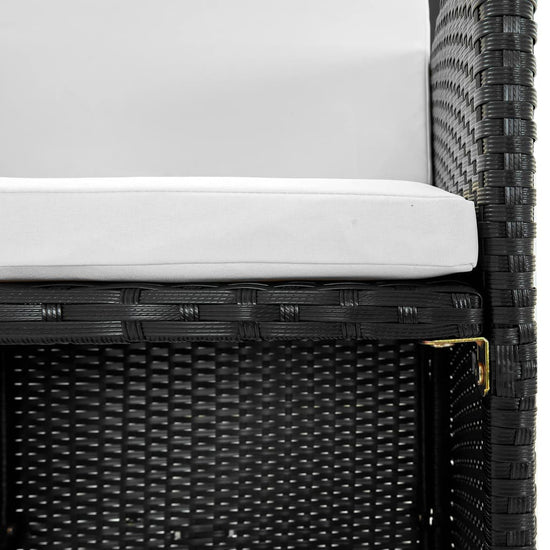 9-delige Tuinset met kussens poly rattan zwart MeubelReus