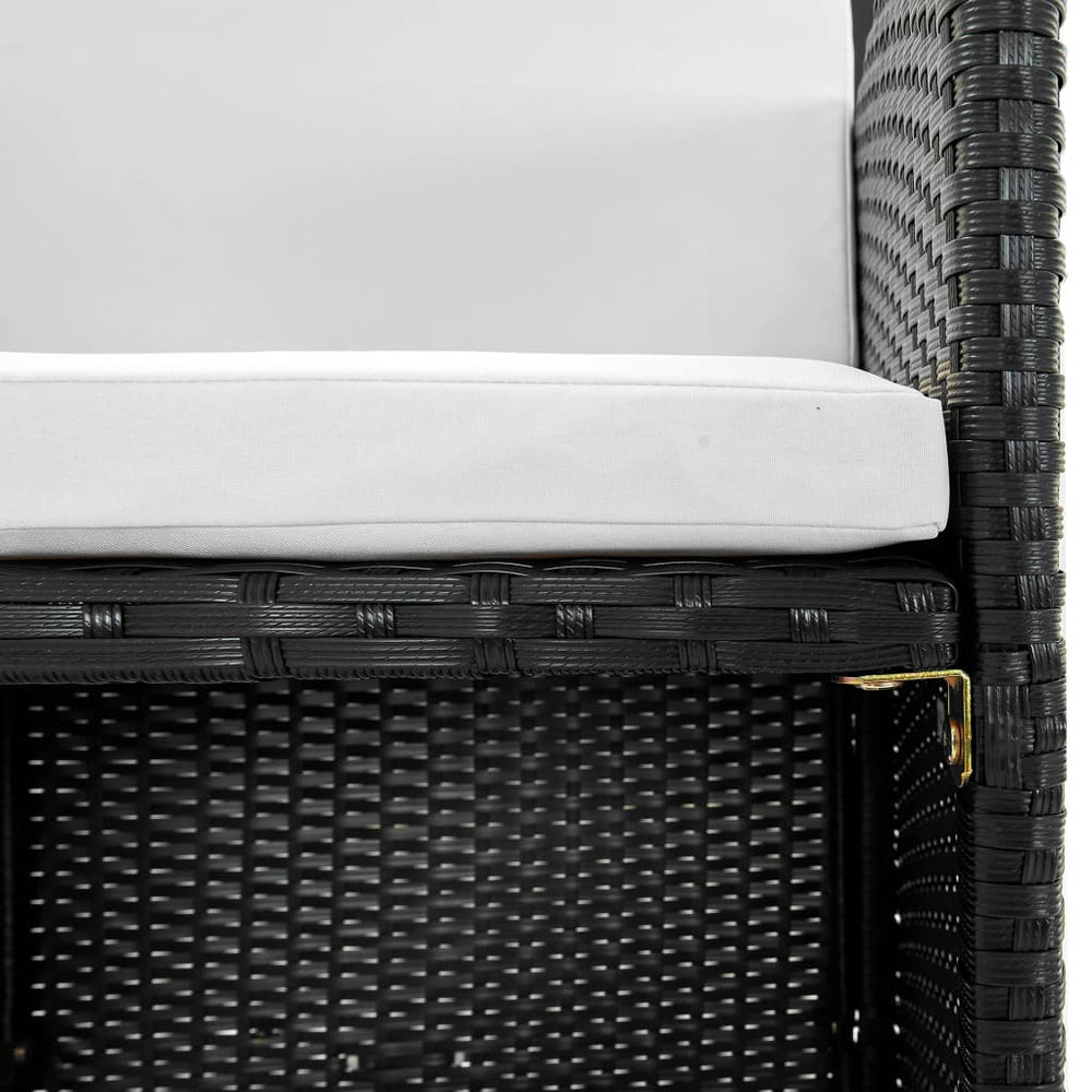 11-delige Tuinset met kussens poly rattan zwart MeubelReus