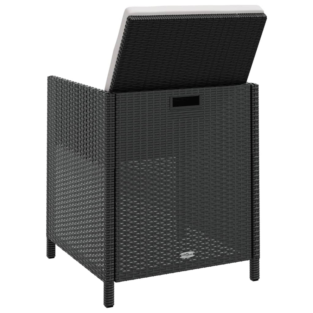 9-delige Tuinset poly rattan en acaciahout zwart MeubelReus