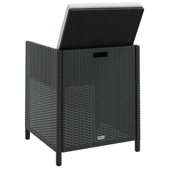 9-delige Tuinset poly rattan en acaciahout zwart MeubelReus