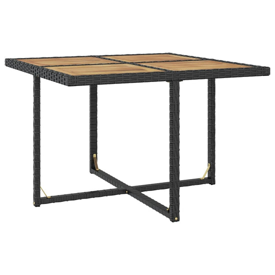 9-delige Tuinset poly rattan en acaciahout zwart MeubelReus