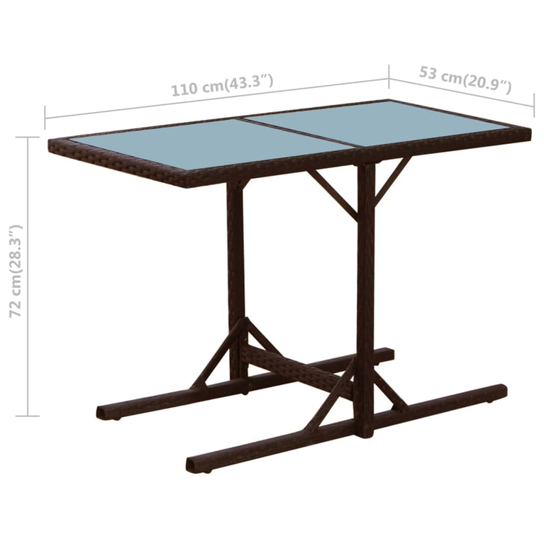 3-delige Bistroset met kussens poly rattan bruin MeubelReus