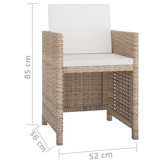 9-delige Tuinset met kussens poly rattan beige MeubelReus