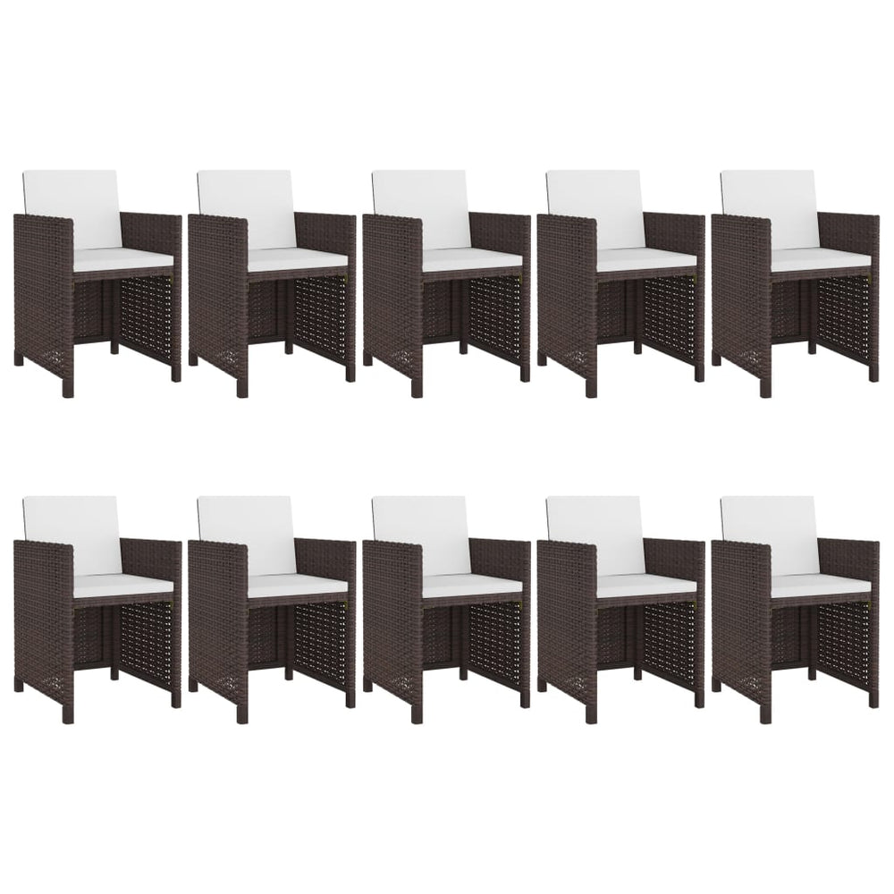 11-delige Tuinset met kussens poly rattan bruin MeubelReus