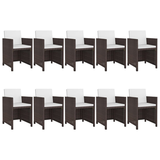 11-delige Tuinset met kussens poly rattan bruin MeubelReus