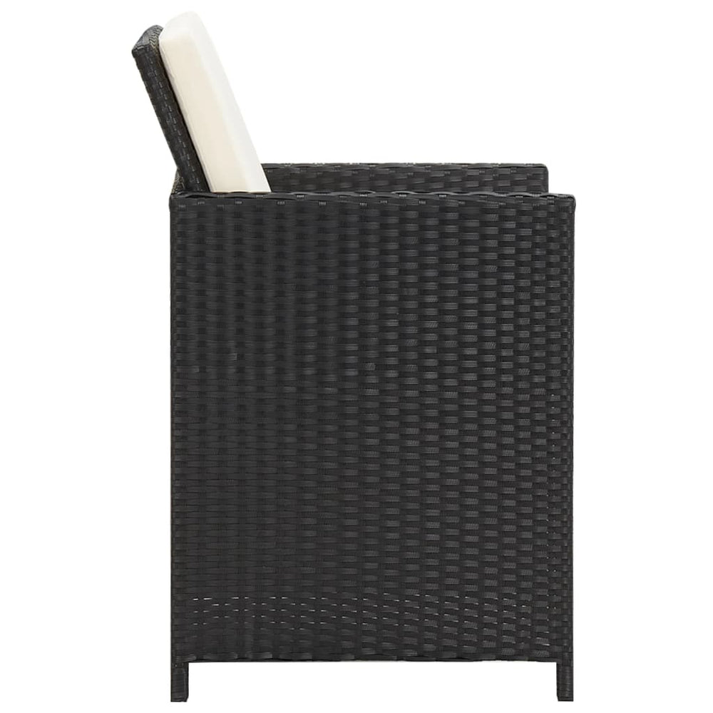 Tuinstoelen 2 st met kussens poly rattan zwart MeubelReus