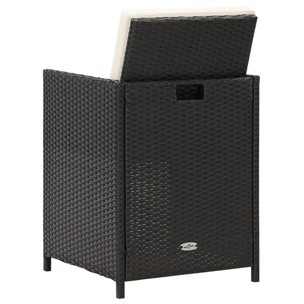 Tuinstoelen 2 st met kussens poly rattan zwart MeubelReus
