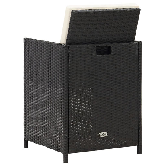 Tuinstoelen 2 st met kussens poly rattan zwart MeubelReus