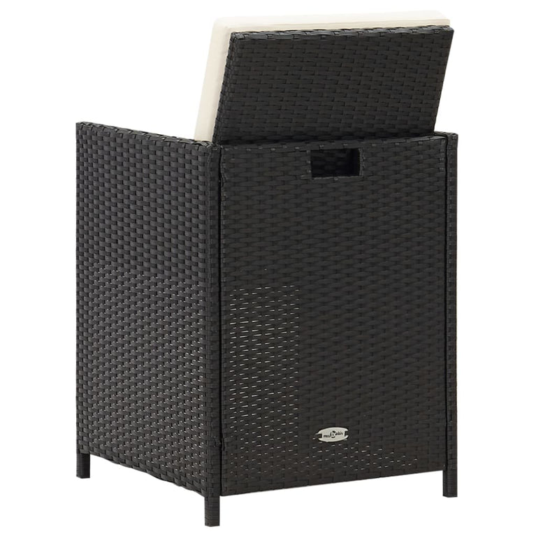 Tuinstoelen 2 st met kussens poly rattan zwart MeubelReus