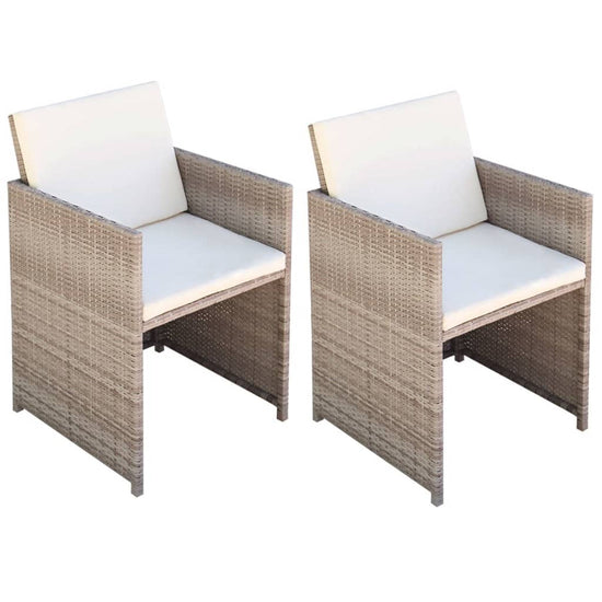 Tuinstoelen 2 st met kussens poly rattan beige MeubelReus
