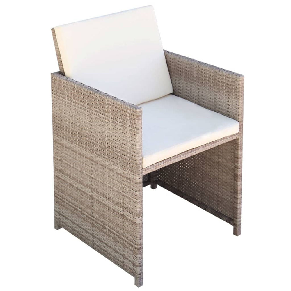 Tuinstoelen 2 st met kussens poly rattan beige MeubelReus