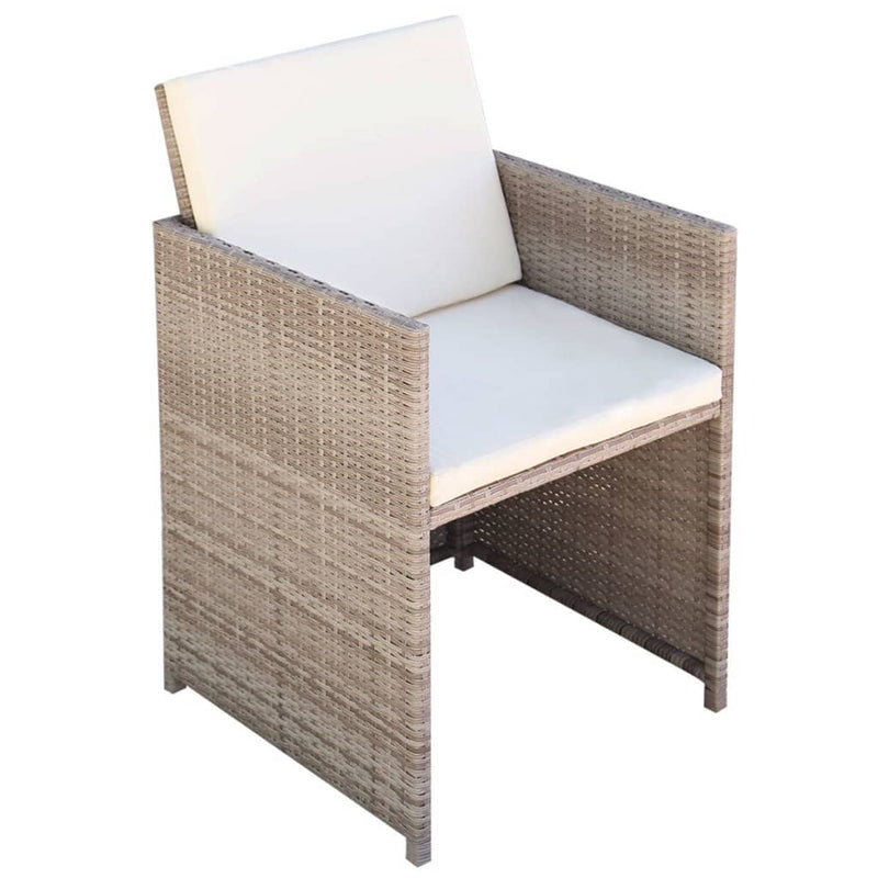 Tuinstoelen 2 st met kussens poly rattan beige MeubelReus