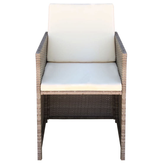 Tuinstoelen 2 st met kussens poly rattan beige MeubelReus