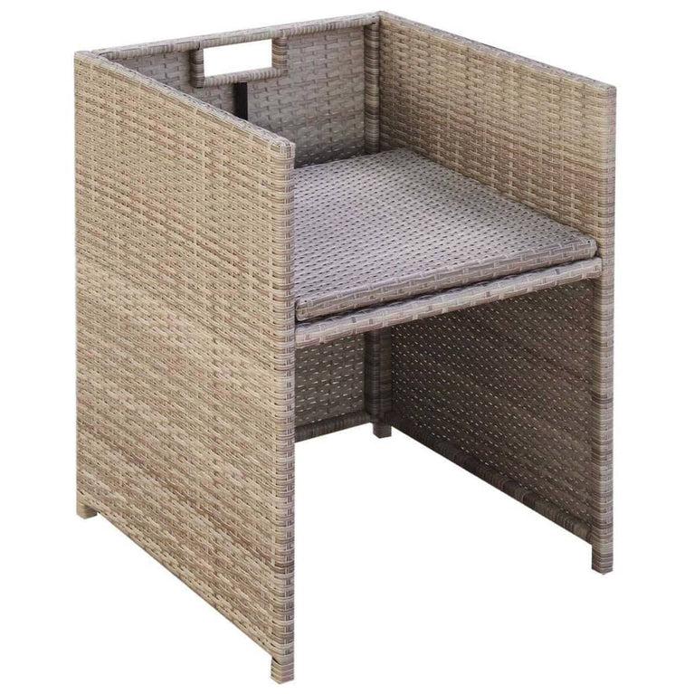 Tuinstoelen 2 st met kussens poly rattan beige MeubelReus