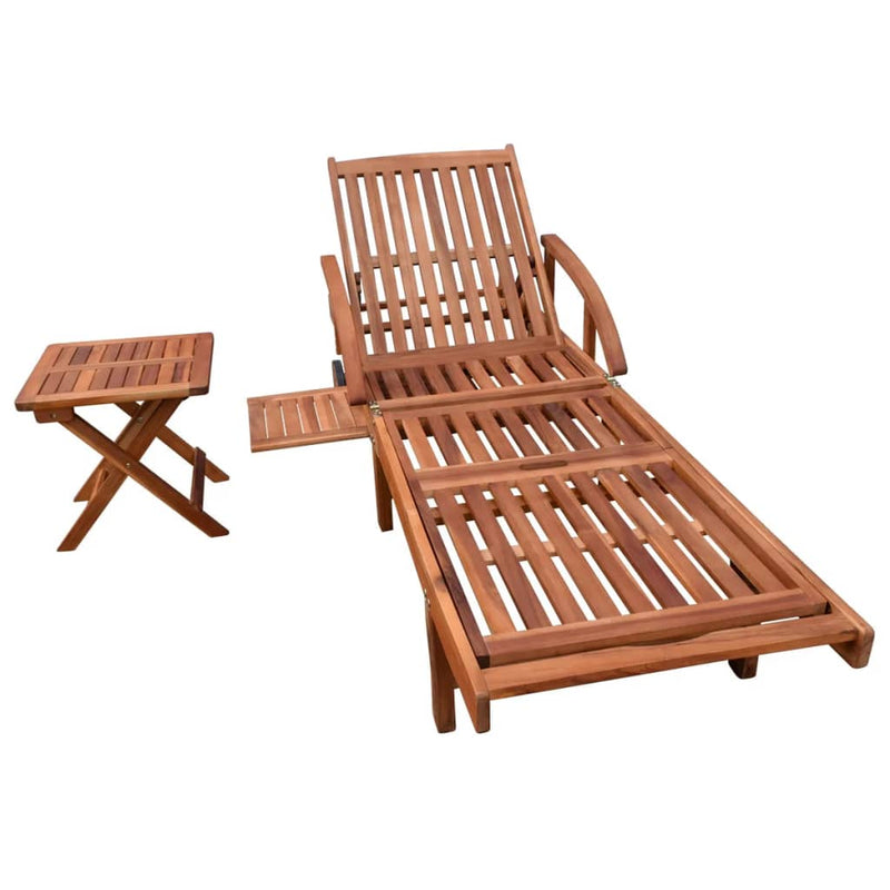 Ligbed met tafel massief acaciahout MeubelReus